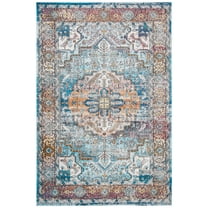 SAFAVIEH Aria Devona Oriental Area Rug, Turquoise/Light Orange, 5'1" x 7'6"