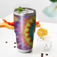 thumbnail image 3 of 30oz Colorful Rainbow Tie Dye Spiral Pattern Tumblers Stainless Steel Tumbler with Lid and Straw,Vacuum Insulated Double Wall Travel Tumbler Cups Mug with Cleaning Brush for Coffee,Tea, 3 of 7
