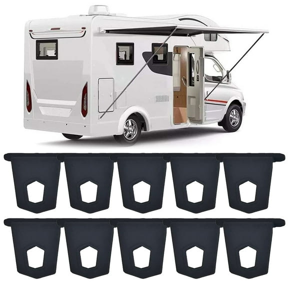 10pcs Outdoor RV Awning Hangers RV Awning Hooks S Shaped Hook Kit Camping Motorhome Tent Rail Hooks Campervan Accessories