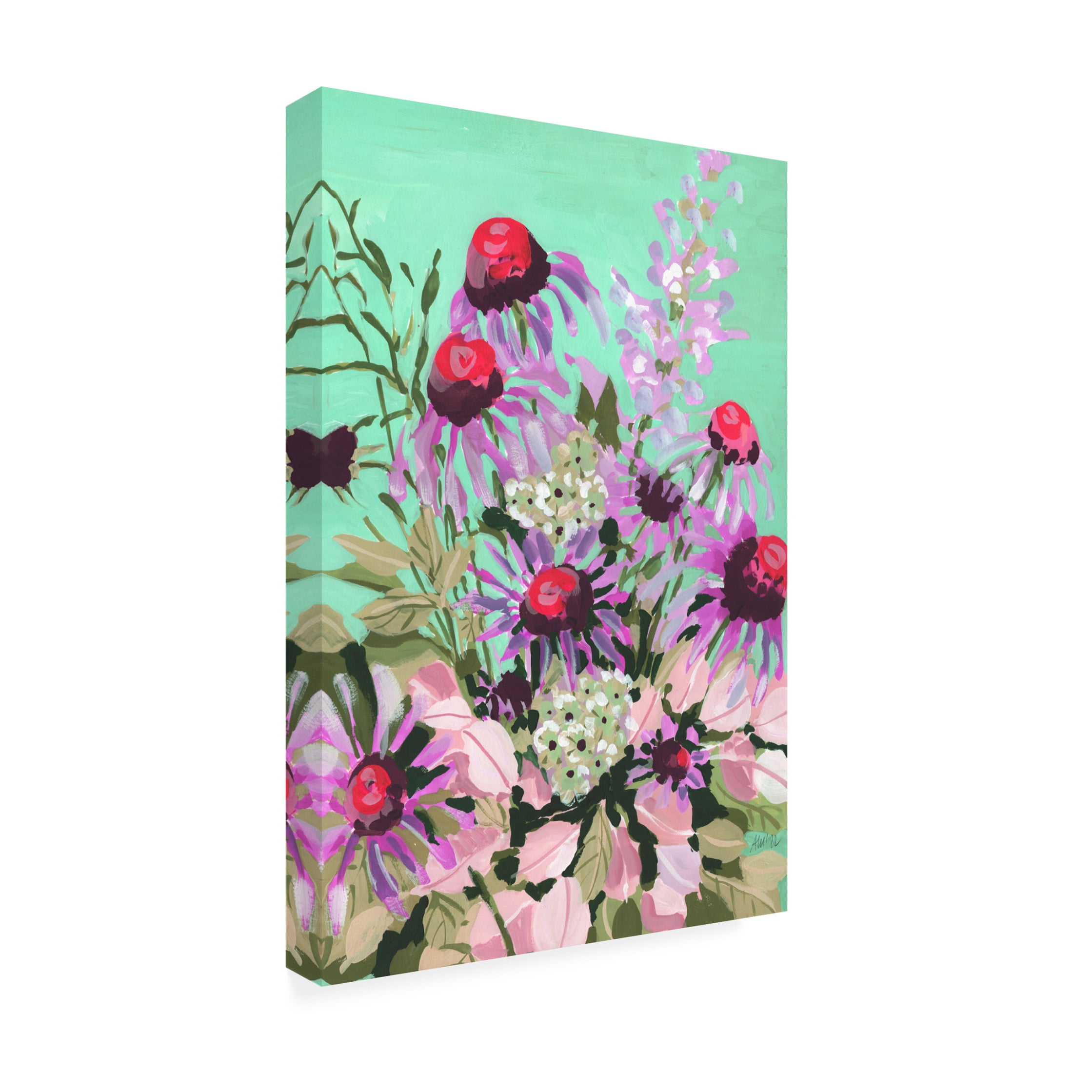 Trademark Fine Art Ania Zwara Echinacea Red And Pink Canvas Wall Art