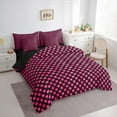 thumbnail image 3 of Castle Fairy Teens Geometric Plaid 7-Piece Bedding Comforter Set,Black Pink King Bedding Sets,Minimalist Lattice Ultra Soft Bed Sheets,Ultra Soft Home Decor, 3 of 8