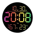 thumbnail image 2 of Reloj de pared digital con control remoto, colores RGB, despertador Dst con luz nocturna para dormitorio, sala de estar, regalo de inauguración de, 2 of 8