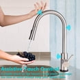 thumbnail image 2 of Kitchen Faucet Sink with Pull Out Sprayer Touch Sensor Brushed Nickel Tap for Bathroom Kitchen Sink, 2 of 11