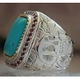 thumbnail image 3 of HOOUN 20pcs Wholesale Lots Jewelry Mixed Natural Turquoise Stone Silver P Lady's Rings, 3 of 9