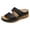 Black, variant on Womens Open Toe Wedge Sandals Double Adjustable Straps Orthopedic Arch Support Slip on Comfortable Walking Summer Slides Sky Blue Size 9