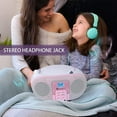 thumbnail image 5 of singing wood Macarons Portable CD Player, Bluetooth Boombox with AM FM Radio, LCD, Aux-in, Headphone Jack, AC/Battery - Rose, 5 of 7