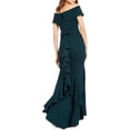 thumbnail image 2 of Betsy & Adam Womens Solid Off-The-Shoulder Bow-Back Gown Dress green 14, 2 of 2