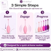 Kegel Exercise System - Pelvic Floor Exercises - Set of 6 Premium Silicone Kegel Exercise Weights & Control with Training Kit for Women: Beginners & Advanced