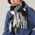 thumbnail image 5 of Fashion Long Shawl Big Grid Winter Warm Lattice Large Scarf, 5 of 5