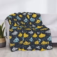 thumbnail image 3 of Yiaed Watercolor Bathyscaphe Print Blanket Throw Blanket Soft Cozy Flannel Blanket for Home Bed Sofa Couch Chair-80"x60", 3 of 6