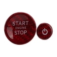thumbnail image 3 of Etiqueta Adhesiva del Botón de Parada de Arranque del Motor Akozon Rojo Fibra de Carbono, 3 of 8