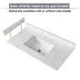 thumbnail image 4 of 43 Inch Marble Vanity Top, White Vanity Top with 3 Pre-drilled Faucet Holes, Bathroom Vanity Top with Undermount Rectangular Middle Sink and 4" Height Backsplash,  Bianco Carrara Venato    RR, 4 of 10