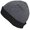 Gray/Black, variant on Adult Cuffed Variegated Color Rib Knit Beanie W/Faux Fur Lining - Dark Gray/Black