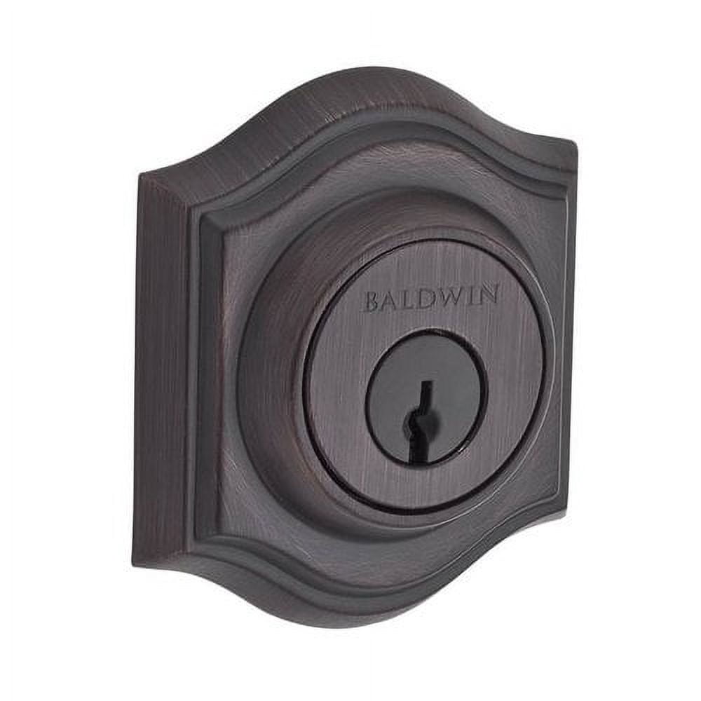 Baldwin Reserve DCTAD003S Double Cylinder Traditional Arch Deadbolt with 6AL Latch; Dual Strike; and SmartKey Lifetime Brass Finish
