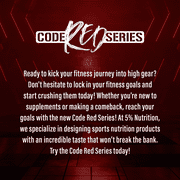 5% Nutrition Code Red Pump Capsules, Nitric Oxide Pre Workout Supplement with Glycersize S7, 100 Ct