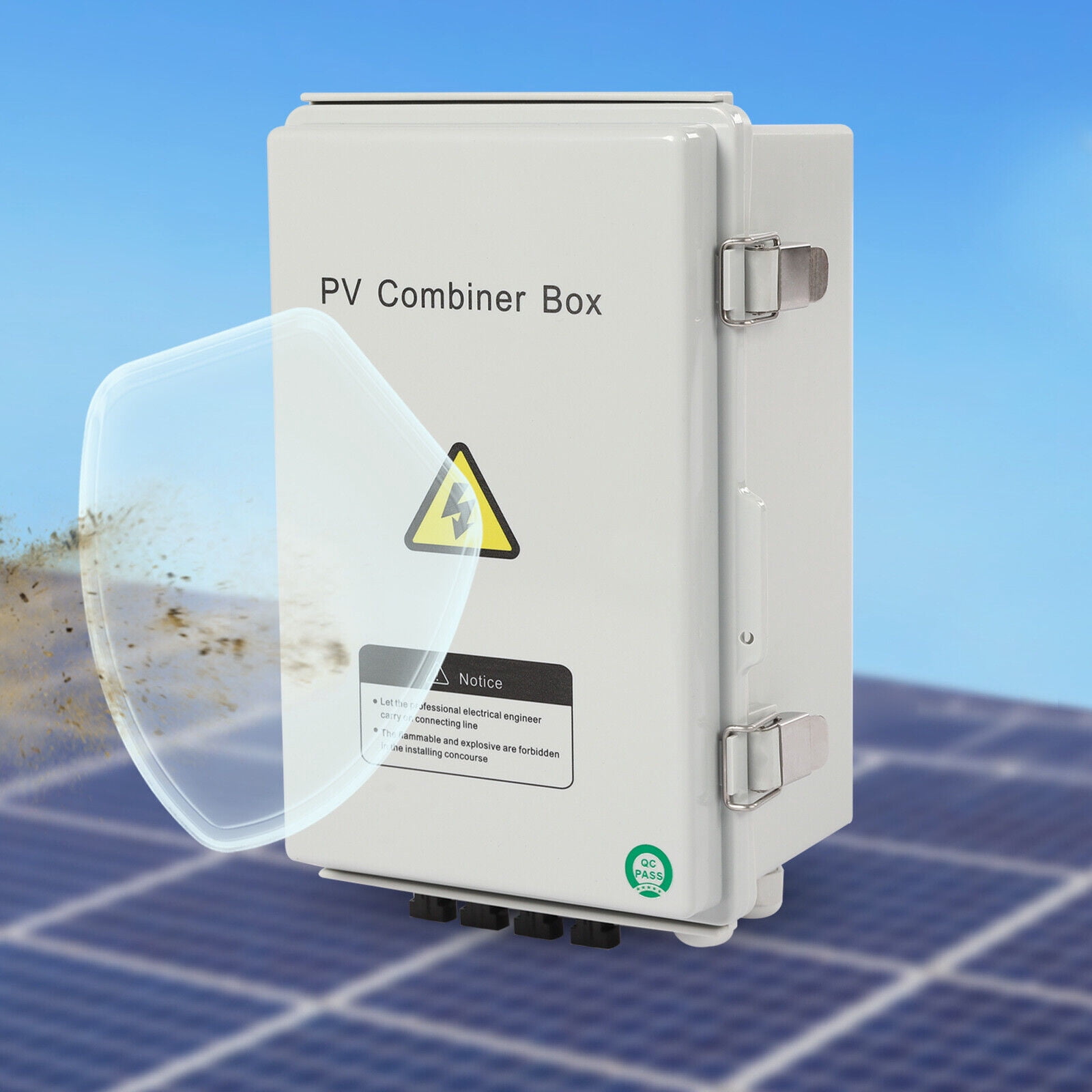 Miumaeov Solar Combiner Box PV Combiner 63A Circuit Breaker 4 String For Solar Panel Kit