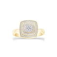 thumbnail image 3 of AFFY 14K Yellow Gold Over Sterling Silver Round Cut Natural Diamond Accent Bead Cushion Frame Engagement Ring (0.05 Cttw, J-K Color, I2-I3 Clarity), Ring Size -6.5, 3 of 5