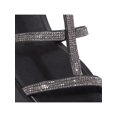 thumbnail image 4 of Sandalias casuales de plataforma con diseño de tiras cruzadas con diamantes en uniclor con correa ajustable al tobillo para mujer, 4 of 5