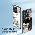 thumbnail image 4 of Dteck Flower Pattern Case for iPhone 16 Pro Max, iPhone 16 Pro Max Case with Built-in 360 Rotatable Ring Holder Kickstand Slim Shockproof Bumper Phone Case Cover for iPhone 16 Pro Max,Black, 4 of 5