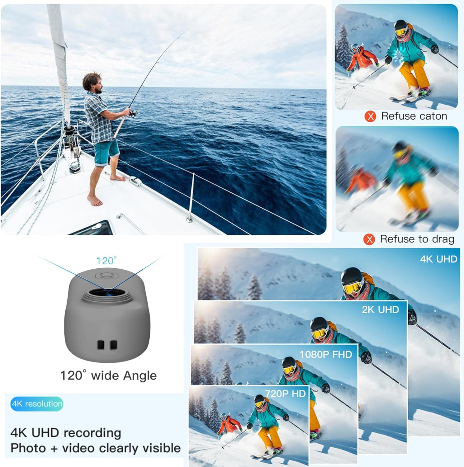 4K Mini WIFI Action Camera 128GB Police Cam Portable Body Cam Wearable Video Recorder with IPX7 Waterproof Underwater Camcorder, Helmet Mount, Magnetic Sport DV for Bike Cycling, Pet, Vlogging(Black)