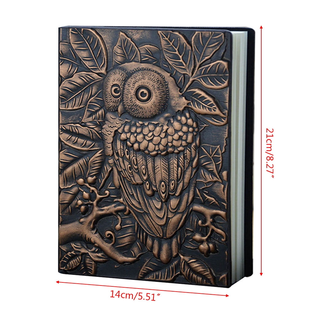 Necvior 3D Carving Owl Embossed Notebook Journal Notepad Travel Diary Planner Sketchbook
