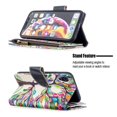 thumbnail image 3 of Dteck iPhone XR Case with Zipper Wallet, Painted PU Leather Folio Case 9 Card Slots Wallet Case with Zipper Pocket / Hand Strap for iPhone XR 6.1-inch,04# Tree, 3 of 4