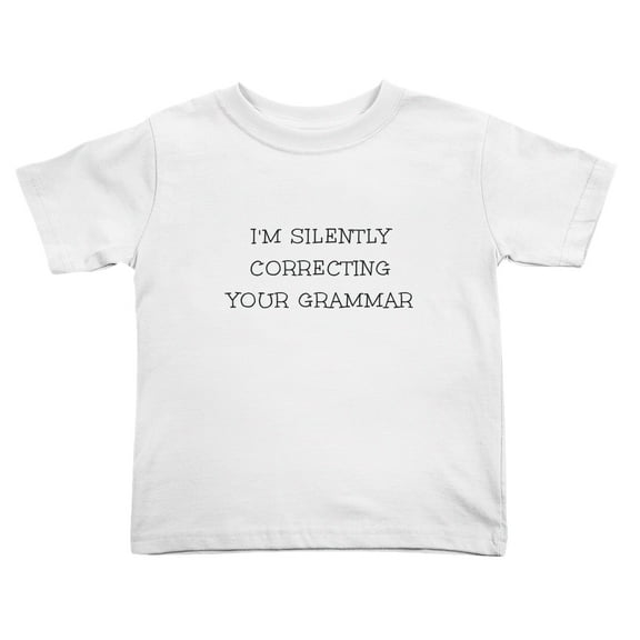 I'm Silently Correcting Your Grammar Cute Toddler Tshirts for Boys Girls (White, Youth XL)