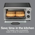 thumbnail image 2 of Proctor Silex 4 Slice Countertop Toaster Oven Broiler, Black and Silver, 2 of 8