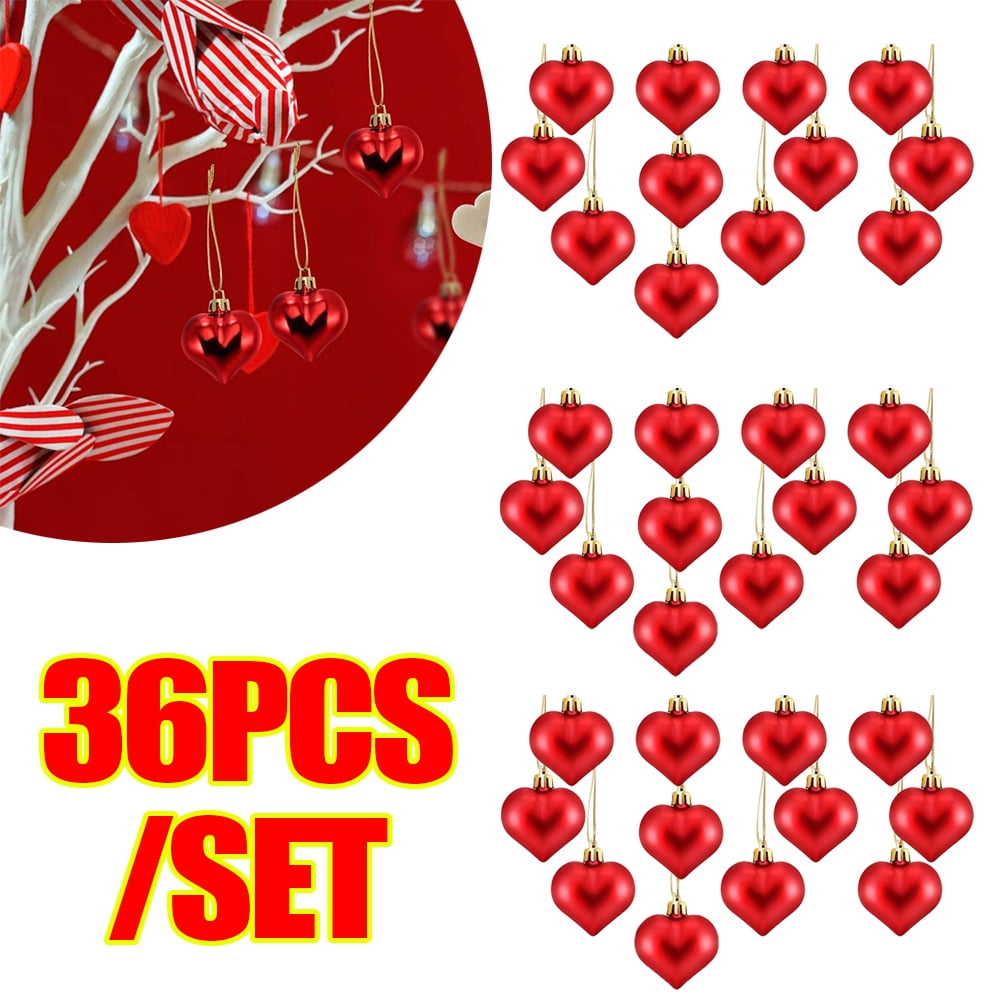 Valentine's Day Heart Ornaments Heart Baubles Heart Shaped Christmas
