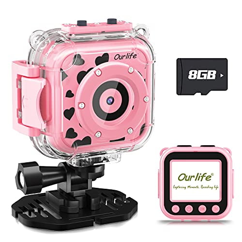Ourlife Kids Waterproof Camera, Kids Camera for 3-12 Year Old Boys Girls Christmas Birthday Gifts Camera for Kids Underwater Sports Camcorder Camera 1