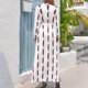 thumbnail image 3 of Vestido largo con estampado de plumas doradas y granates ropa para mujer vestidos de noche mujer, 3 of 5