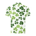 thumbnail image 4 of PNTUTB St. Patrick's Day Fashion Men's Casual Print Short Sleeve Collared Button Down Pullover Blouse, 4 of 6