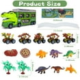 thumbnail image 7 of JoyStone Dinosaur Truck Toys for Kids 3-5 Years, 18 in 1 T-Rex Transport Car Carrier Truck with Light, Music & Roar Sound and Slide, Christmas Birthday Gifts for Boys, Green, 7 of 7
