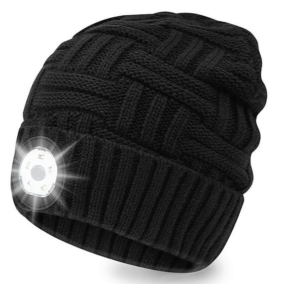 Morttic Unisex Led Beanie Hat -  Men Women Christmas Stocking Stuffer Winter Cap with Lights Rechargeable Headlamp Flashlight Hat Husband Dad Gift for Fishing Hunting Night Running Camping