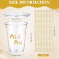 thumbnail image 2 of 50 Sets Mr & Mrs Plastic Cups with Lids and Straws 16 oz Disposable Cups Clear Cold Beverage Drinking Cups Bulk Party Favors for Home Birthday Party Supplies, 2 of 6