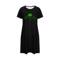 thumbnail image 5 of Sakmal St Patrick's Day Moomoo Nightgownss Women Short Sleeve Plus Size Pajama Sleep Dress Shamrock Print Irish St Paddys Day Short Ladies Nightgown L, 5 of 5