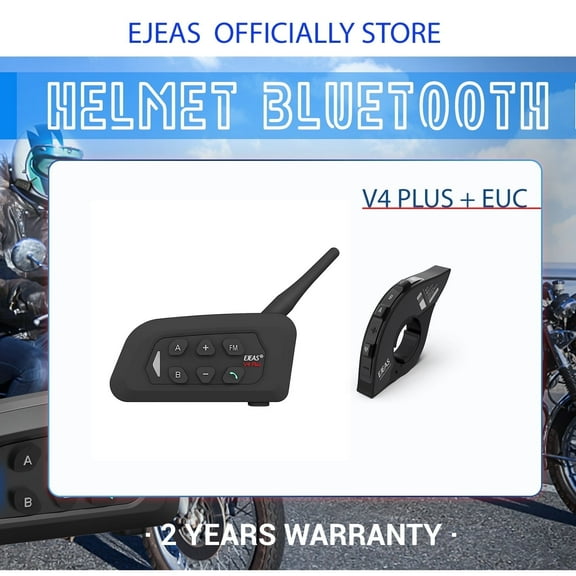 EJEAS V4Plus Bluetooth Intercom  EUC Remote Control Handle Motorcycle  4 Person Helmet Intercom Bluetooth Headset