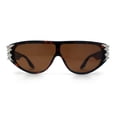 thumbnail image 5 of Womens Gaudy Fancy Hinge Flat Top Shield Rectangular Plastic Sunglasses Tortoise Silver - Brown, 5 of 8
