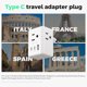 thumbnail image 3 of Adaptador de enchufe de viaje Mifaso 6 en 1 tipo C para Europa con puertos USB, 3 of 7