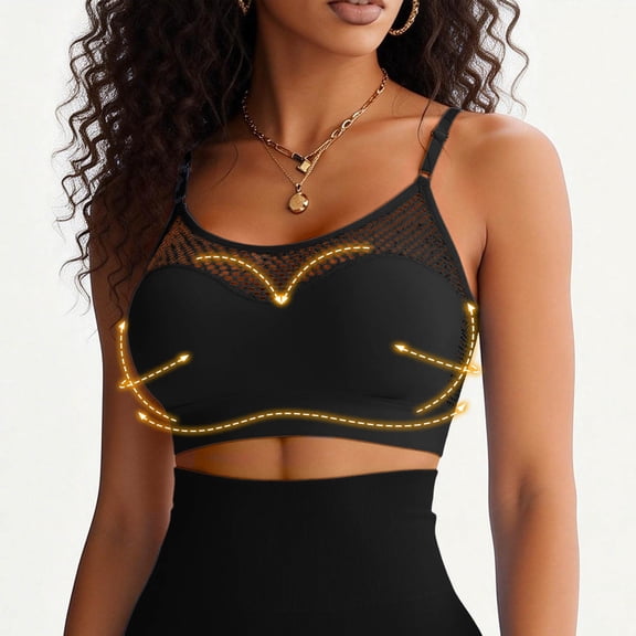 Women's Breathable Mesh Sports Bra with Comfortable Support and Adjustable Straps