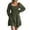 Army Green, variant on Fshinging Dresses For Women 2025 Elegant Classy Casual Flared Long Sleeve Pleated Square Neck Ruffle Swing Birthday Dress