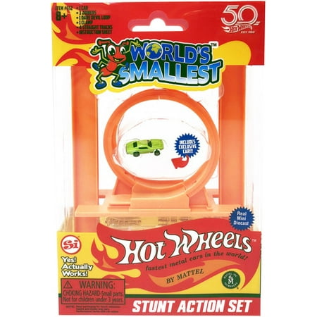World's Smallest: Hot Wheels Mini World Stunt Action Set (Includesloop & 1 (Best Hot Wheels Track In The World)