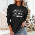 thumbnail image 4 of HOMBOM Christmas Gift for Women Merry Xmas Sweatshirt Oversized Funny Letter Print Crewneck Pullover Holiday Party Clothes Casual Top, 4 of 8