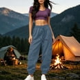 thumbnail image 6 of Cmtiyu Womens Cargo Pants Casual High Waist Drawstring Solid Jogger Pants Outdoor Athletic Trouser with Pockets S-2XL, 6 of 10