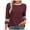 Wine, variant on Women's Trendy Tops 3/4 Sleeve Colorblock Spring Summer Tshirts Crewneck Pleated Front Casual Tunic Tees (XL, Black)