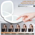 thumbnail image 2 of JUNWELL 1pc Portable Double-Sided Folding Makeup Mirror - Compact Vanity Mirror with 1X/2X/3X Magnification  3 Color Light  Travel-Sized for Purses and Office  Perfect Gift for Beauty Ent, 2 of 7