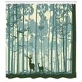 thumbnail image 3 of Ambesonne Deer Shower Curtain, Animals in Foggy Forest, 69"Wx75"L, Black White Grey, 3 of 3