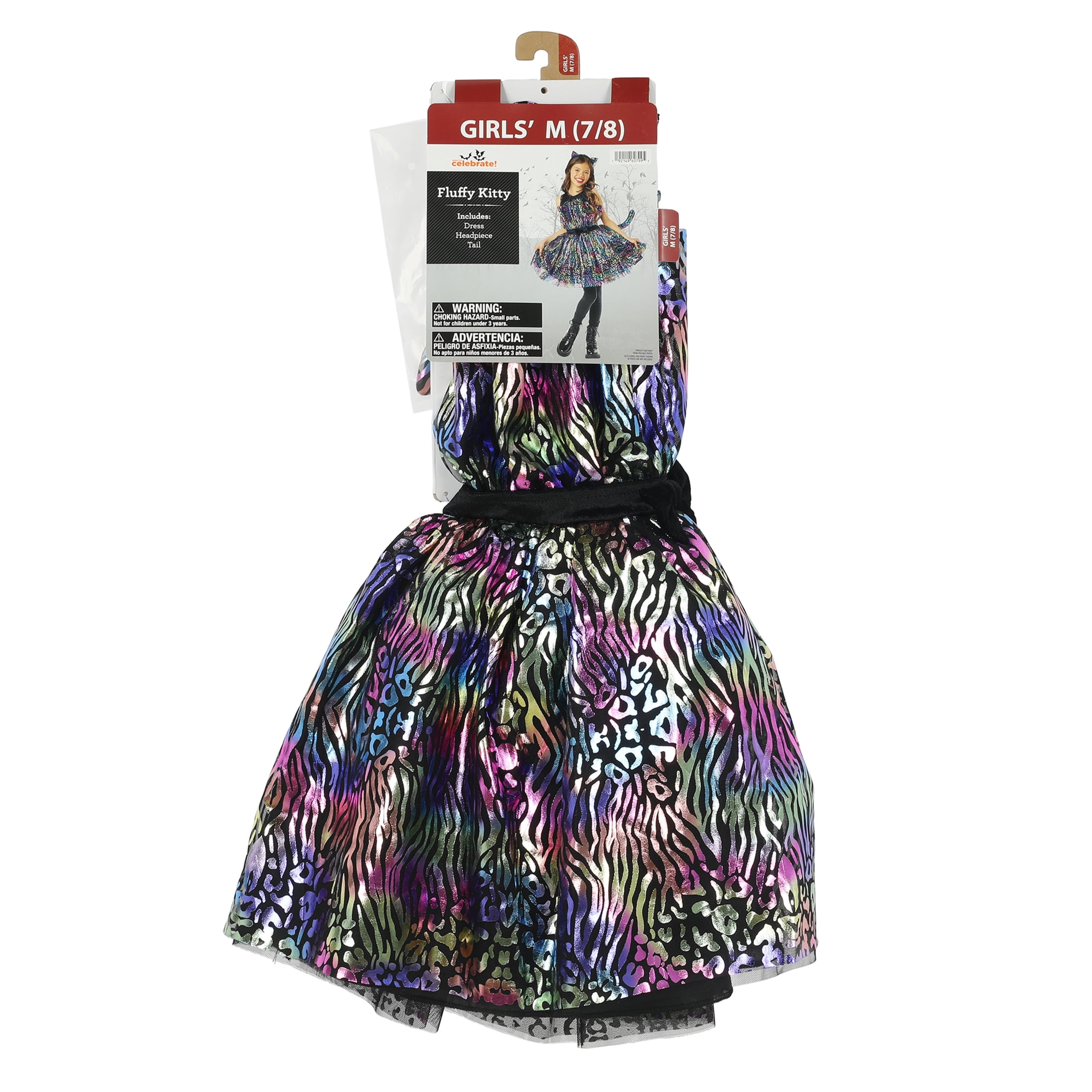 Fluffy Kitty Halloween Costume for Children, Girls' Size M (7/8), by Way to Celebrate