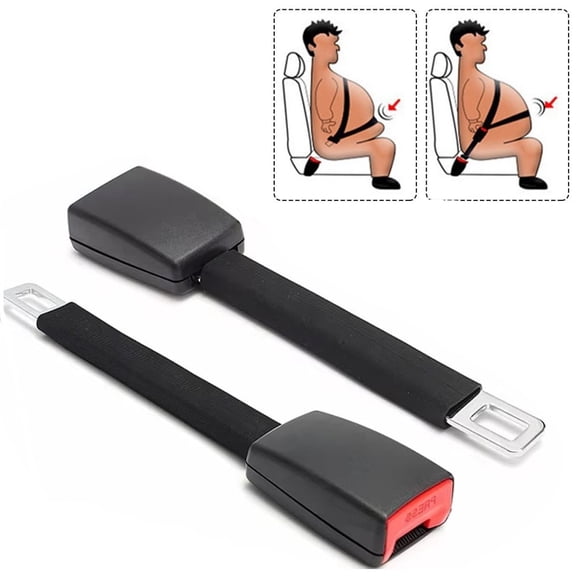 2PCS Car Seat Belt Extender 25cm Seatbelt Extension Buckle Plug Easy Click Comfort Fit