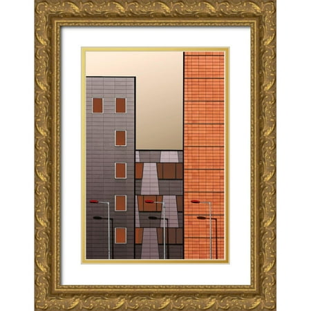 Buczkowski Tomasz 13×18 Gold Ornate Wood Framed with Double Matting Museum Art Print Titled – Tetris Facade